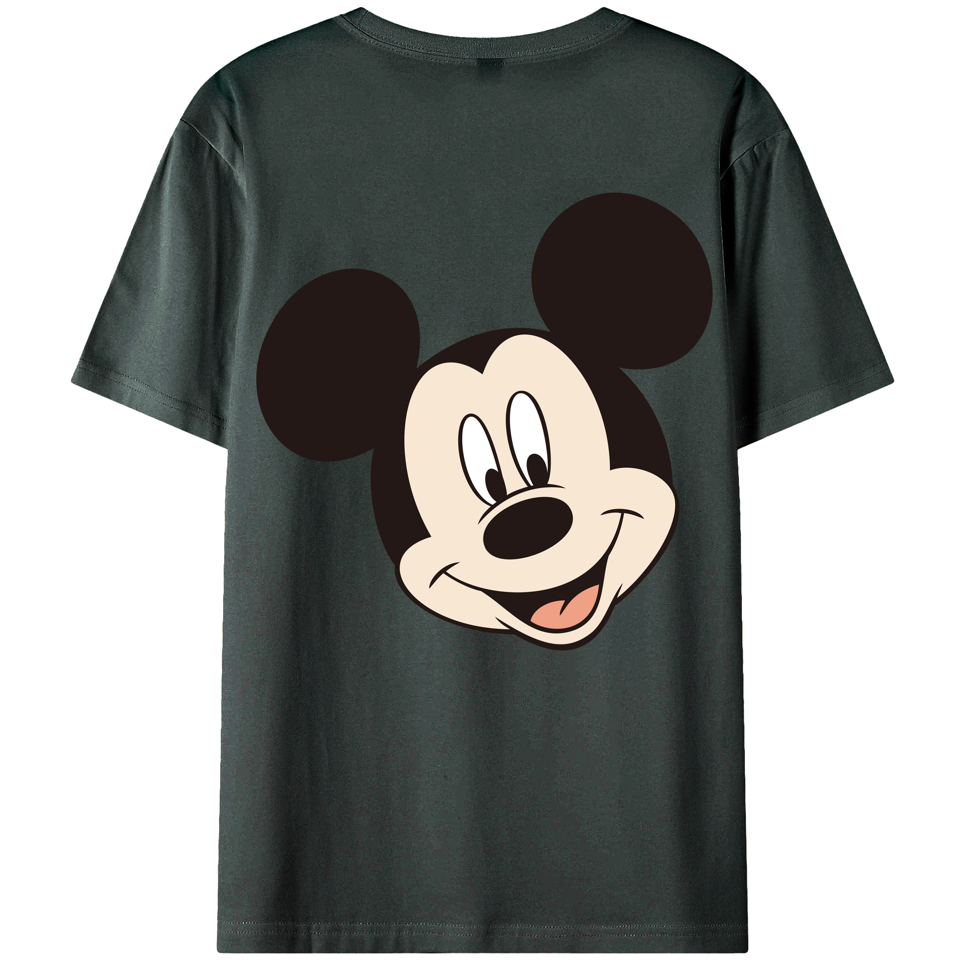 ミッキーマウス Mickey Mouse 綿100％ メンズ半袖Tシャツ（バックプリント） 通気性